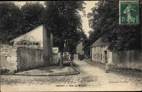 Ak Dugny Seine Saint Denis, Rue du Moulin