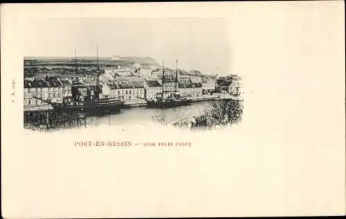 Ak Port en Bessin Calvados, Quai Felix Faure