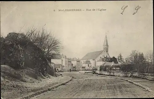 Ak Malesherbes Loiret, Rue de l'Eglise