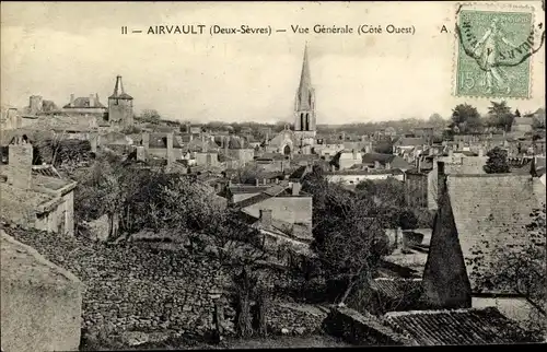 Ak Airvault Deux Sevres, Vue générale, Cote Ouest