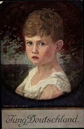 Künstler Ak Firle, Walther, Jung Deutschland, Kinderportrait