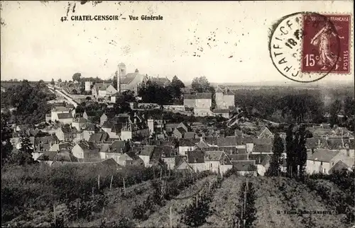 Ak Chatel Censoir Yonne, Vue Generale