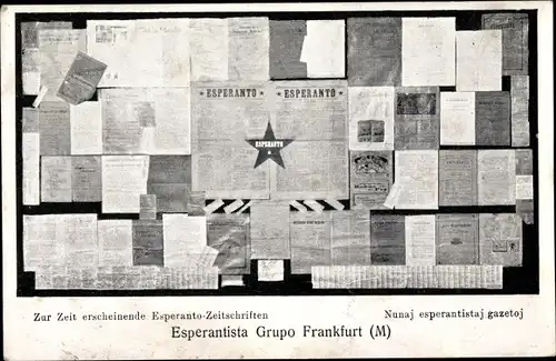 Ak Internationale Zeitungsausstellung Frankfurt am Main, Esperanto Zeitschriften, gazeta ekspozicio