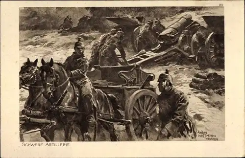 Künstler Ak Hoffmann, Anton, Schwere Artillerie, Das deutsche Heer, Ostpreußenhilfe 1914/15