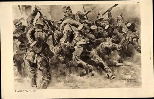Künstler Ak Hoffmann, Anton, Handgemenge, Das deutsche Heer, Ostpreußenhilfe 1914/15