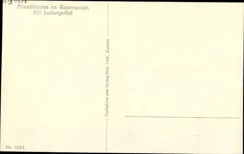 Ak Abendfrieden im Bayerwalde bei Ludwigsthal