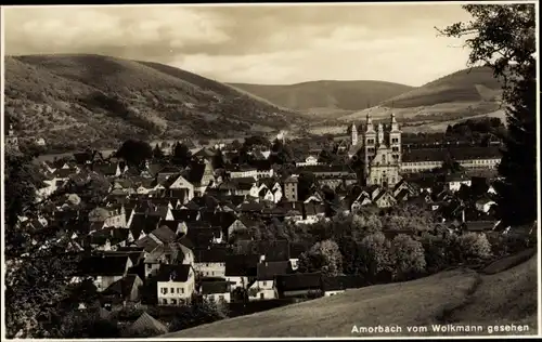 Ak Amorbach in Unterfranken, Totale vom Wolkmann aus