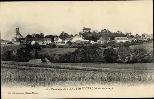 Ak Blandy-les-Tours Seine et Marne, panorama, côté de Moisenay