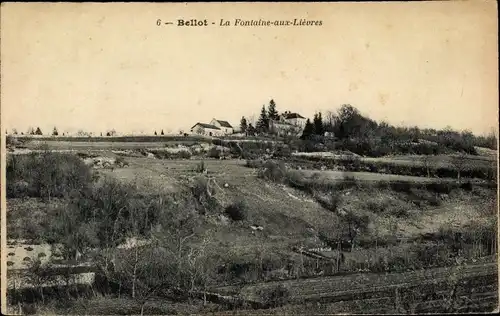 Ak Bellot Seine et Marne, La Fontaine aux Lièvres