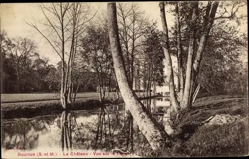 Ak Bourron Marlotte Seine et Marne Le Chateau, vue sur le Canal