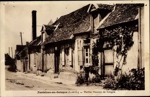 Ak Fontaines en Sologne Loir et Cher, Vieilles Maisons