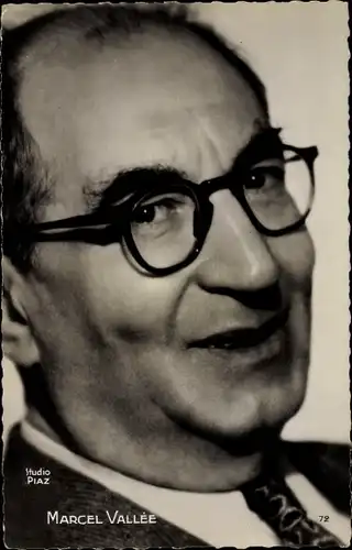 Ak Schauspieler Marcel Vallée, Portrait, Brille