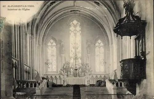 Ak Saint Florent le Vieil Maine et Loire, L'Eglise, Interieur