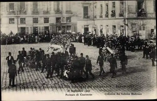 Ak Versailles Yvelines, Funerailles des Victimes du Dirigeable Republique 1909