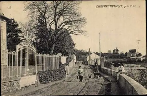 Ak Triel sur Seine Yvelines, Straßenpartie