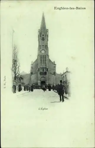 Ak Enghien les Bains Val d’Oise, L'Eglise