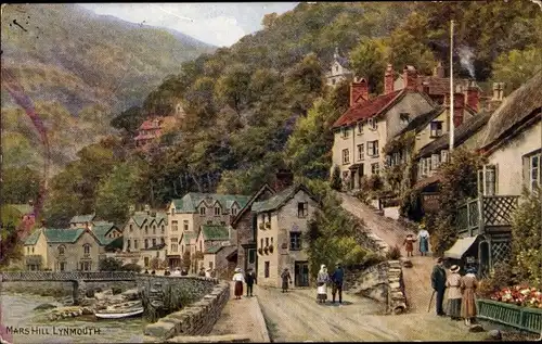 Künstler Ak Lynmouth Devon, Mars Hill
