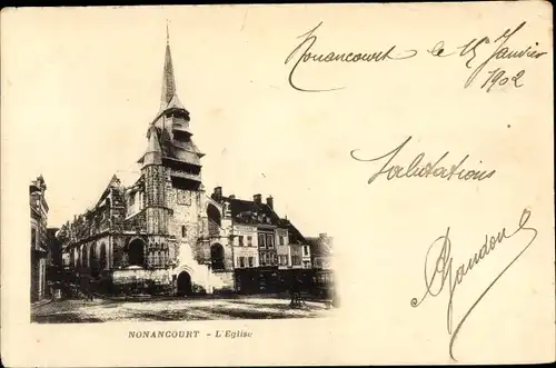 Ak Nonancourt Eure, L'Eglise