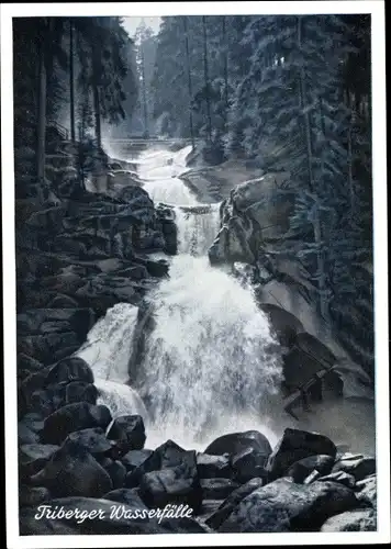 Künstler Ak Triberg im Schwarzwald, Wasserfall, Wald