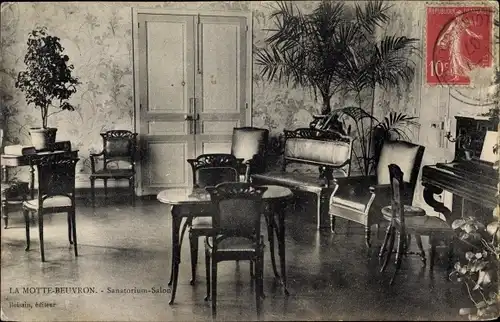 Ak Lamotte Beuvron Loir et Cher, Sanatorium, Salon, Innenansicht