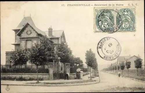 Ak Franconville Val d Oise, Boulevard de la Maine