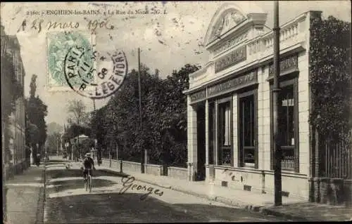 Ak Enghien les Bains Val d’Oise, La Rue du Nord