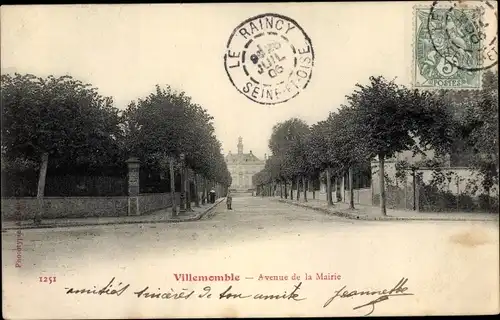 Ak Villemomble Seine Saint Denis, Avenue de la Mairie