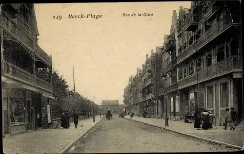 Ak Berck Plage Pas de Calais, Rue de la Gare