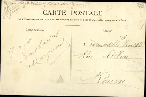 Ak Vermenton Yonne, Vue sur la Cure