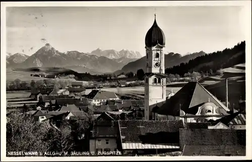 Ak Nesselwang im Allgäu, Säuling und Zugspitze