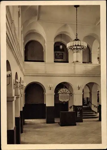 Ak Berlin Neukölln, Staatsbauschule, Halle