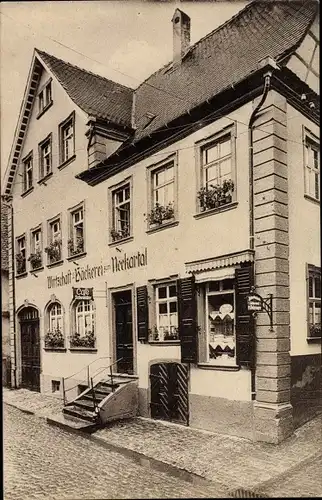 Ak Neckarsteinach in Hessen, Wirtschaft und Bäckerei zum Neckartal, Cafe Schneider