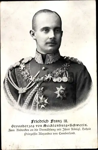 Ak Großherzog Friedrich Franz IV. von Mecklenburg Schwerin
