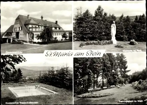 Ak Wissen im Landkreis Altenkirchen Westerwald Rheinland Pfalz, St. Maria am Stein, Wassertretbecken