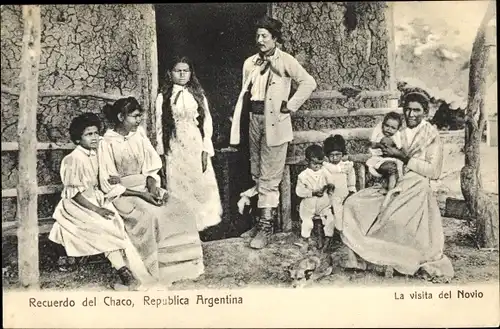 Ak La visita del Novio, Chaco, Argentina
