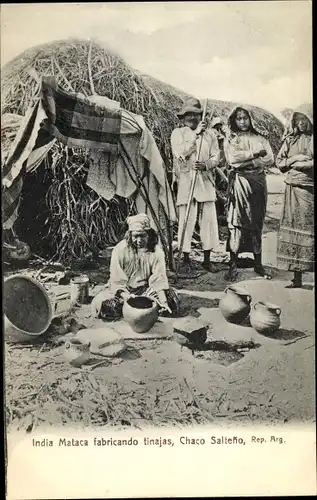 Ak Argentinien, India Mataca fabricando tinajas, Chaco Salteno