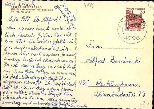 Ak Holzhausen Preußisch Oldendorf in Nordrhein Westfalen, Kurhaus Holsing, Minigolfplatz, Brunnen