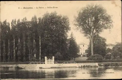 Ak Boissettes Seine et Marne, La Seine, Belles Rives