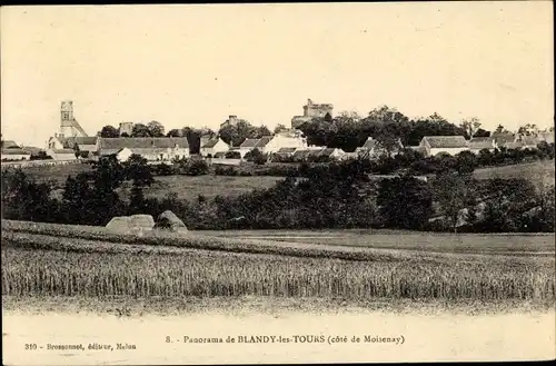 Ak Blandy-les-Tours Seine et Marne, panorama, côté de Moisenay