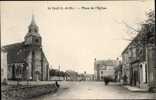 Ak Le Gault Loir et Cher, Place de l'Eglise