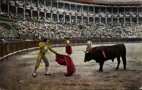 Ak Entrando a matar, Stierkampf in der Arena, Torero, Todesstoß