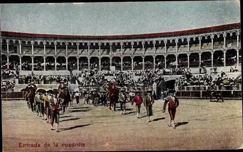 Ak Entrada de la cuadrilla, Stierkampf, Toreros