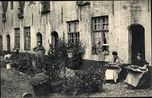 Ak Bruxelles Brüssel, Frauen, Volkstracht, Klöppeln