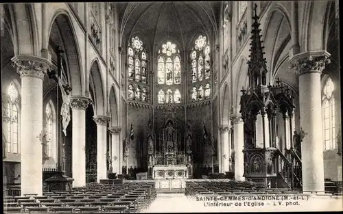 Ak Sainte Gemmes d'Andigné Maine et Loire, L'Eglise, Interieur