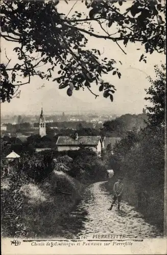 Ak Pierrefitte Seine Saint Denis, Chemin de Montmagny et Panorama sur Pierrefitte