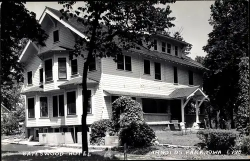 Ak Arnolds Park Iowa USA, Gateswood Hotel, exterior view