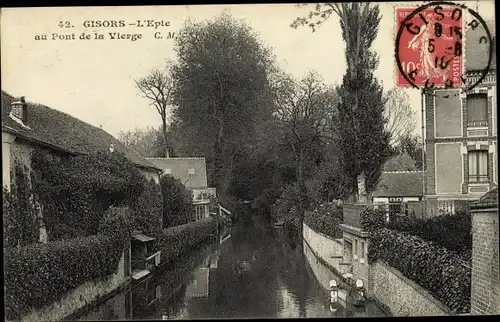 Ak Gisors Eure, L'Epte au Pont de la Vierge