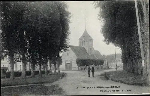 Ak La Ferriere sur Risle Eure, Boulevard de la Gare