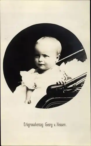 Ak Erbprinz Georg von Hessen, Kinderportrait, Kinderwagen