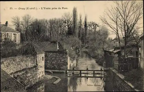 Ak Orsay Essonne, L'Yvette prise du Pont